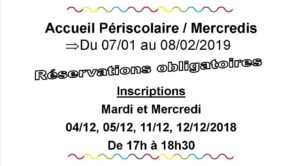 Lire la suite à propos de l’article Inscriptions Janvier et Février 2019