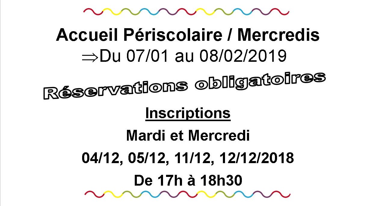 You are currently viewing Inscriptions Janvier et Février 2019