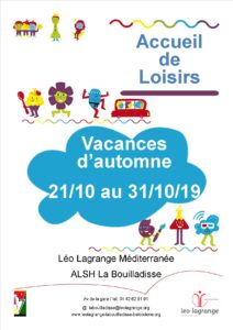 Lire la suite à propos de l’article INSCRIPTIONS VACANCES D’AUTOMNE, MOIS DE NOVEMBRE ET DECEMBRE 2019