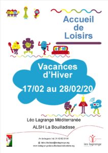 Lire la suite à propos de l’article Infos inscriptions Vacances d’Hiver 2020 / Mars et Avril 2020